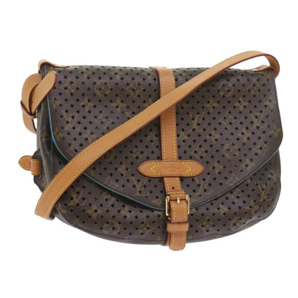 LOUIS VUITTON Monogram Perfo Saumur 30 Shoulder Bag LV Auth - Picture 1 of 16